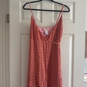 l*space Pink and Orange Geometric Floral Maxi Dress